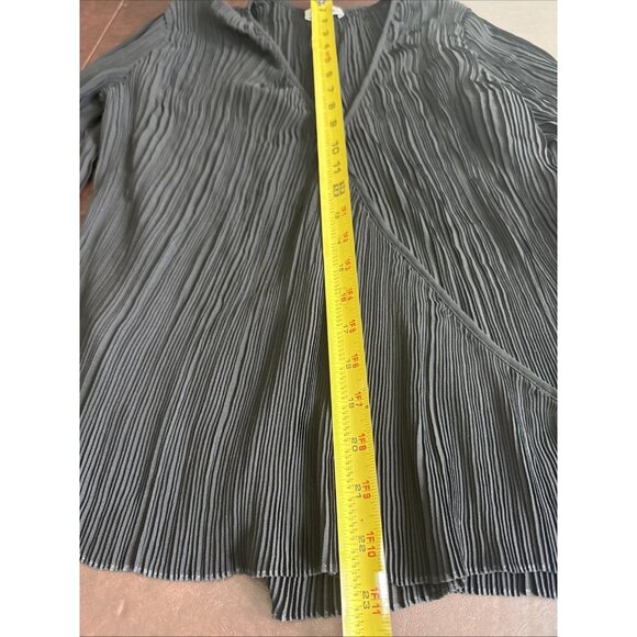 Totême Black Pleated Top V-Neck Long Sleeve XS - Picture 5 of 10